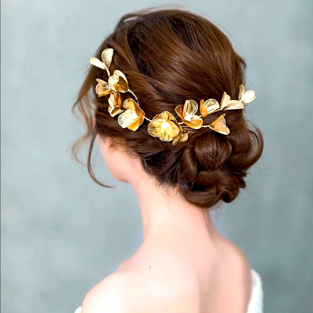 Gorgeous Gold Rhinestone Wedding Barrettes